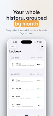 Learner Driver Log : Trajeo iPhone screenshot