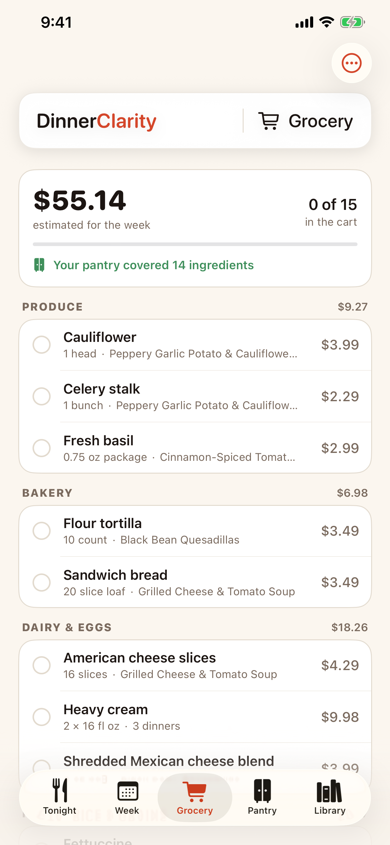 DinnerClarity screenshot 4