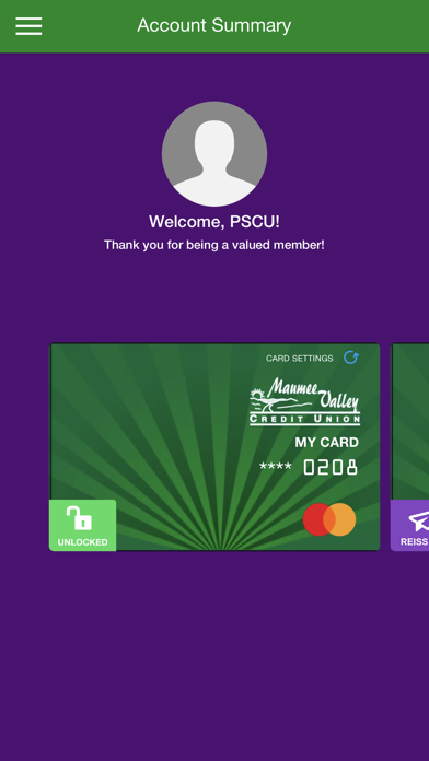 MVCU Debit Screenshot