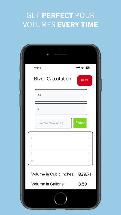 Screenshot #1 pour Epoxy River Calculator