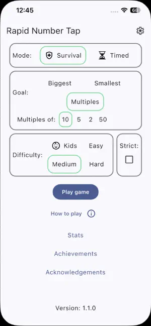 Rapid Number Tap screenshot 4