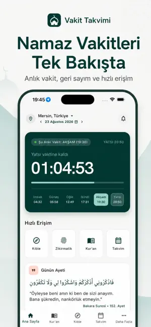 Vakit Takvimi: Namaz & Ezan screenshot 1