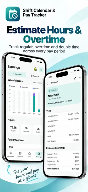 Shift Calendar & Pay Tracker screenshot 1