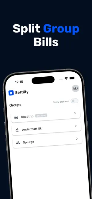 Settlify - Split group bills screenshot 1
