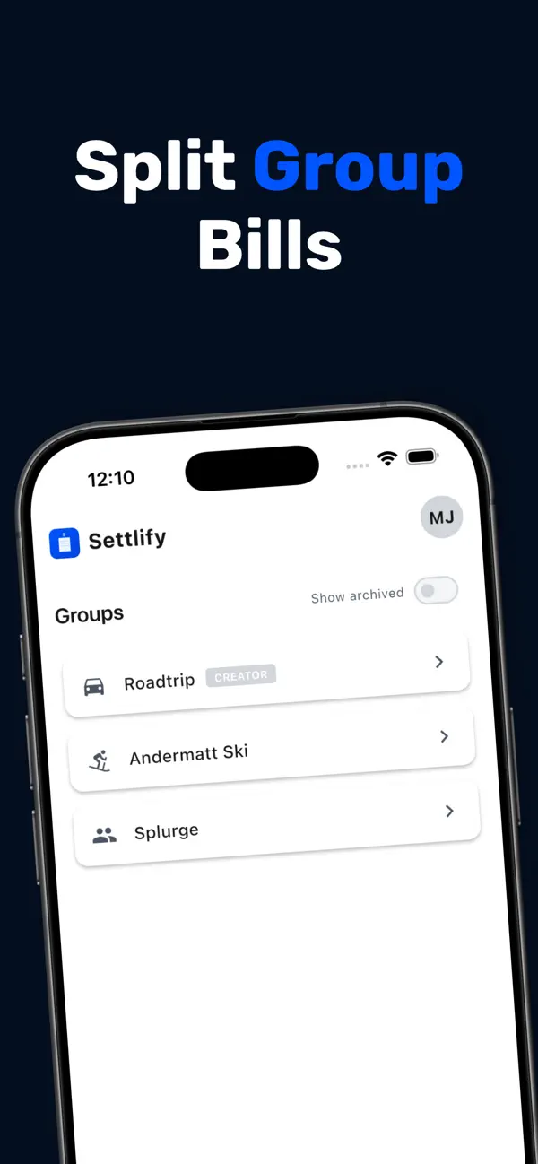 Screenshot #1 pour Settlify - Split group bills