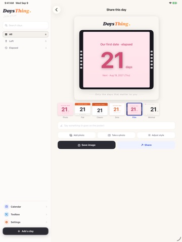 DaysThing - Countdown & Days iPad screenshot