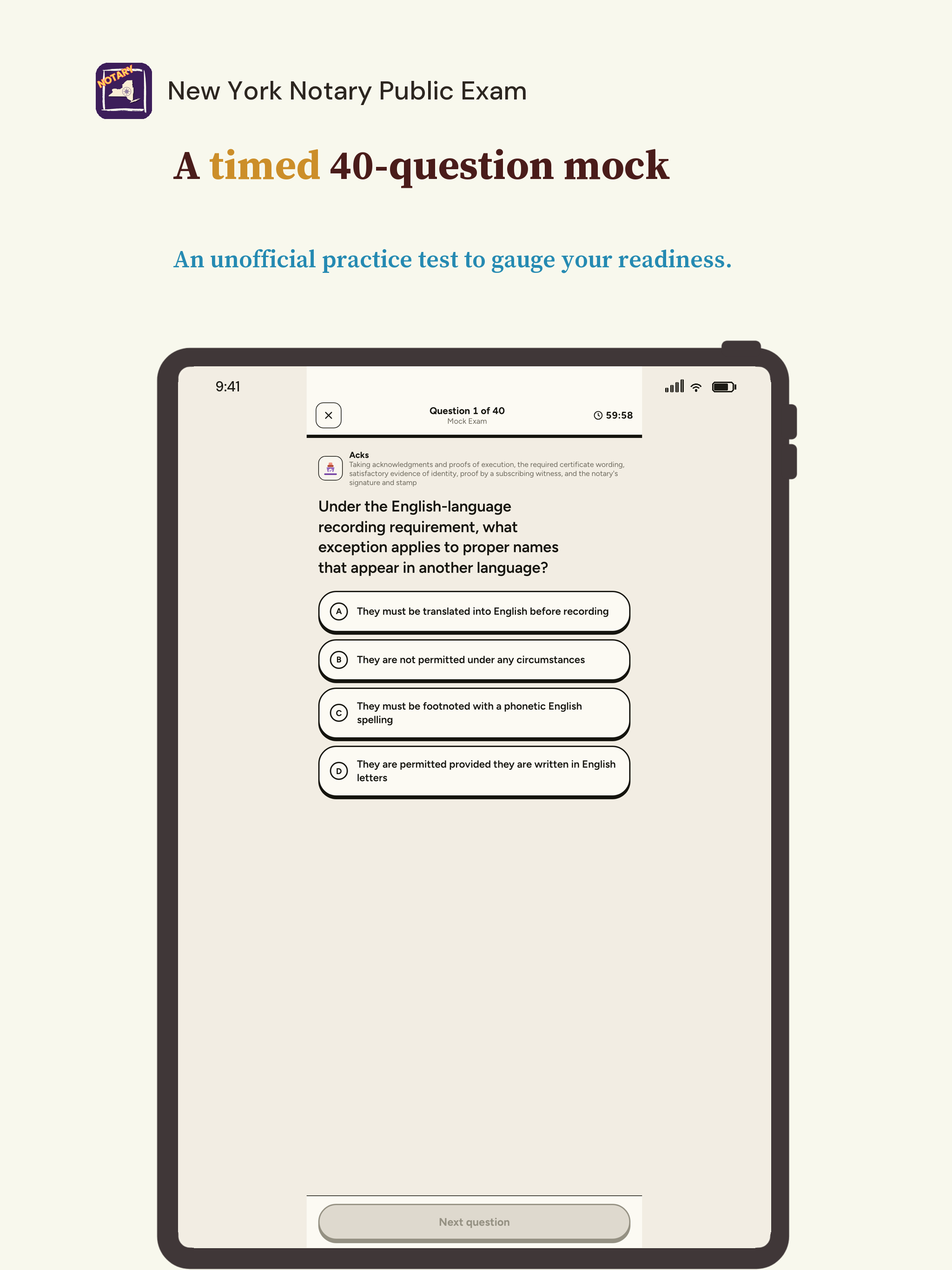 New York Notary Public Exam screenshot 11