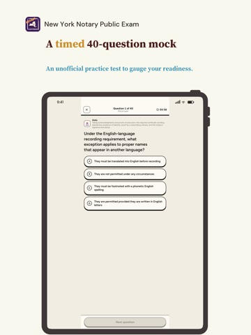 New York Notary Public Exam iPad screenshot