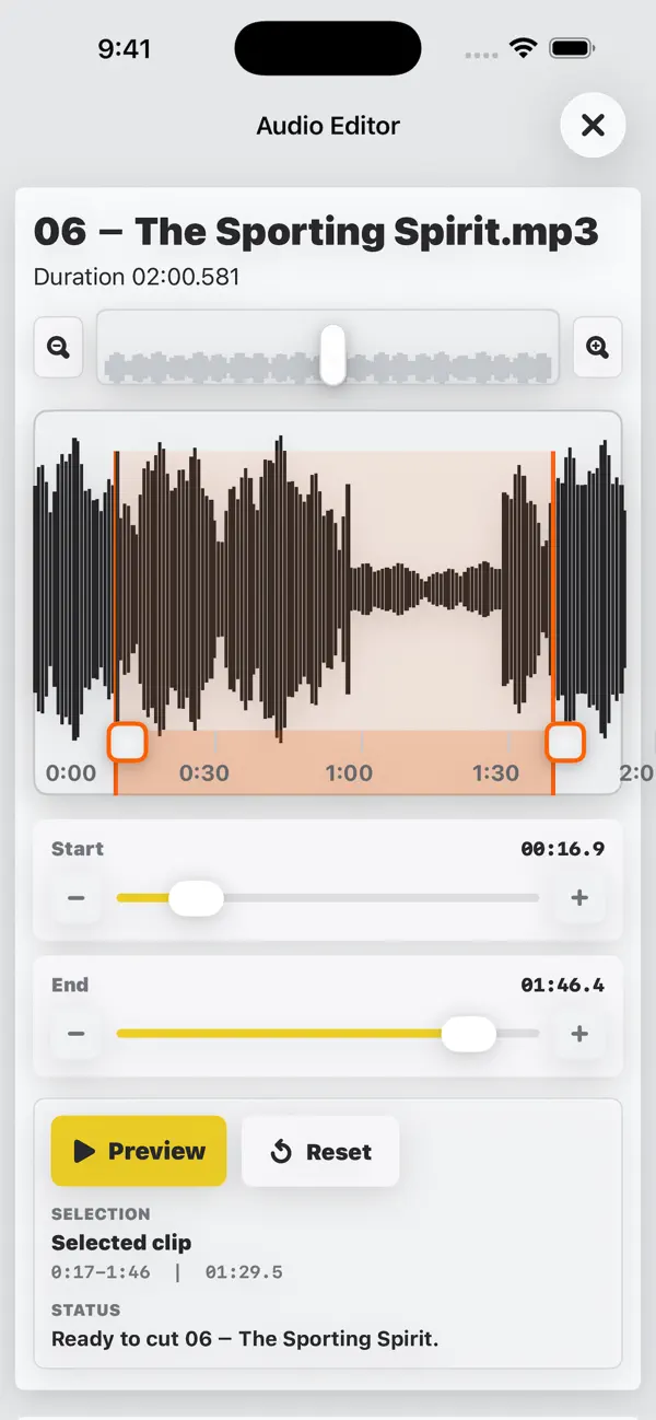 Audio Extractor - MP4 to M4A iOS app screenshot showing feature 1