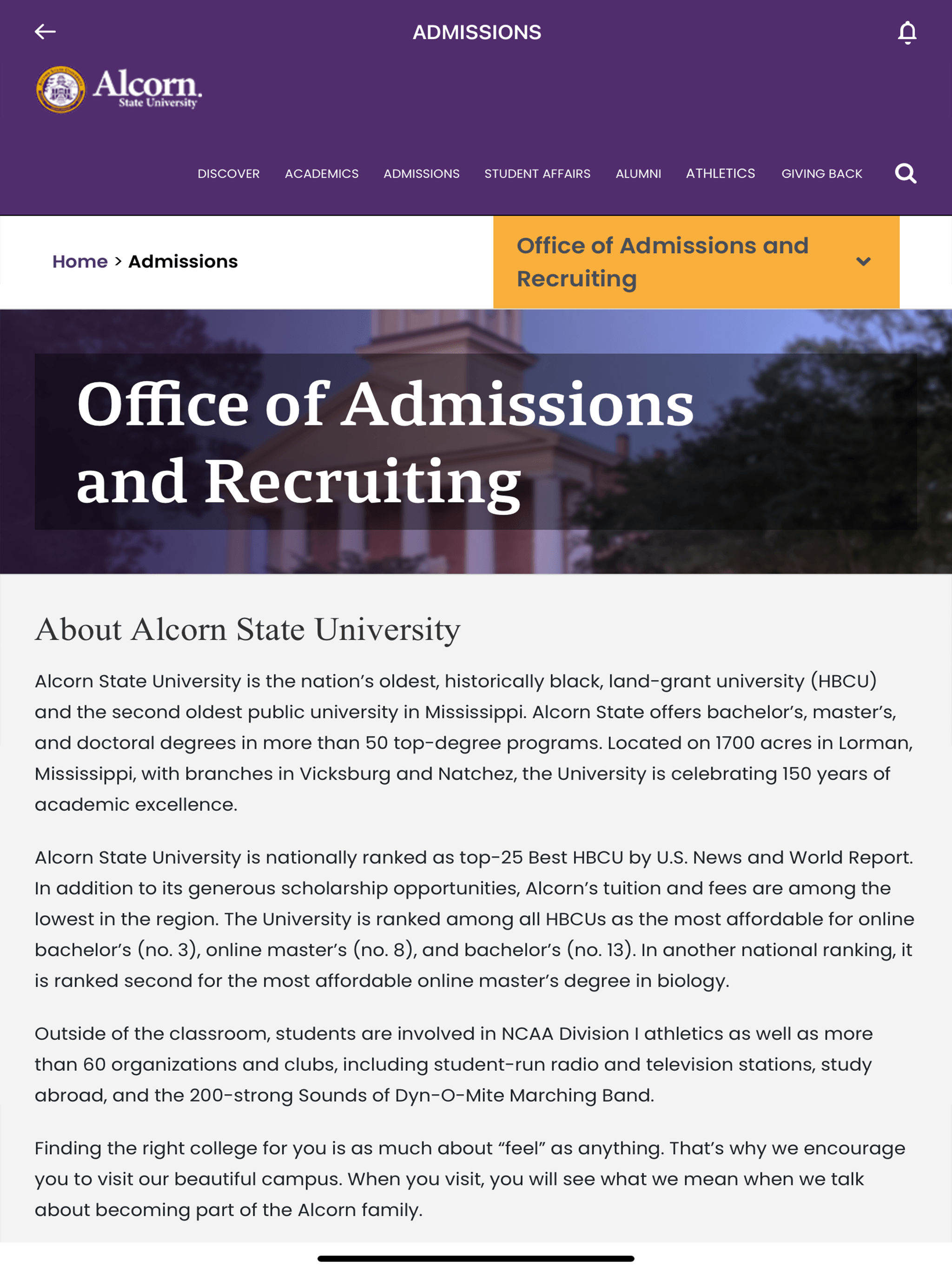 Alcorn State University screenshot 7