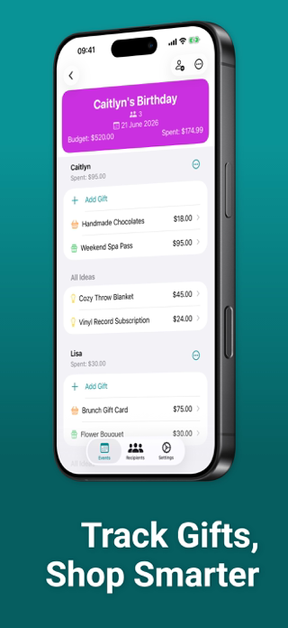 Gift List: Budget Tracker Screenshot 2 of 4