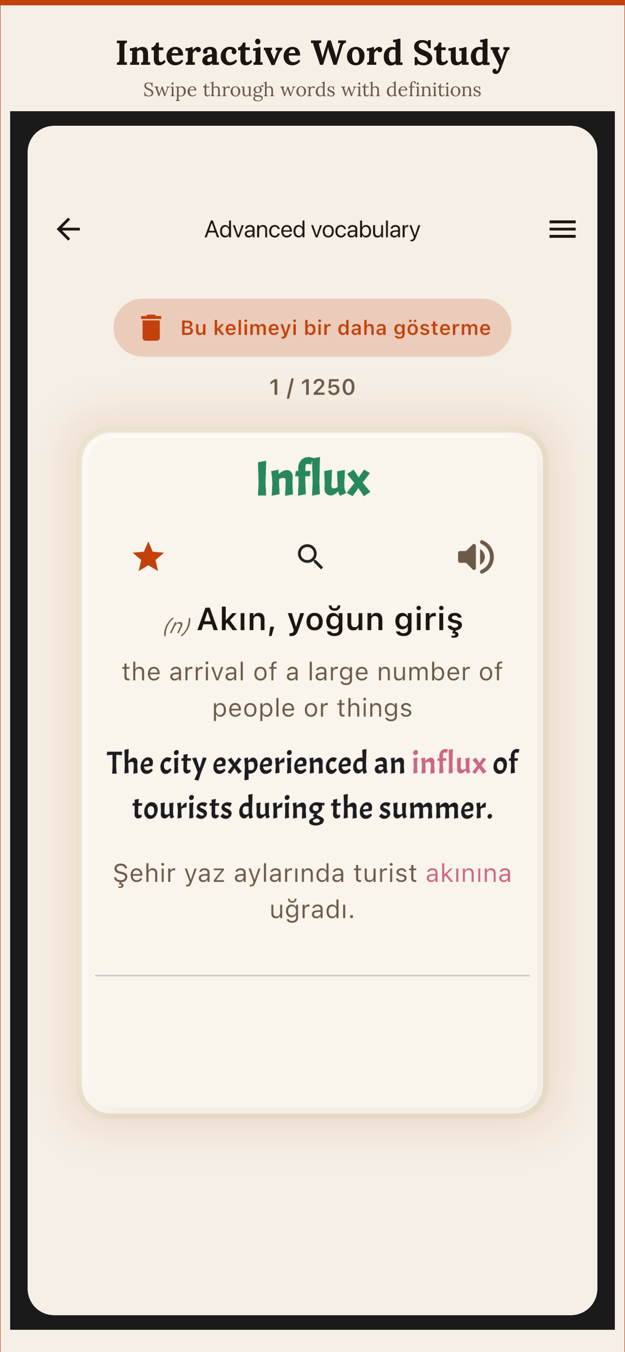 YDS YDT YÖKDİL Vocabulary screenshot 4