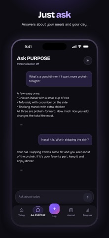 Purpose: Calorie Tracker screenshot 3