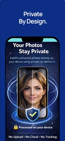 SafePix: AI Photo Enhancer iPhone screenshot