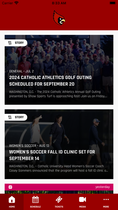 Catholic University Cardinals Screenshot