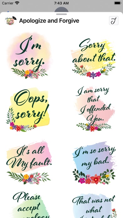 Apologies & Forgiving Messages Screenshot