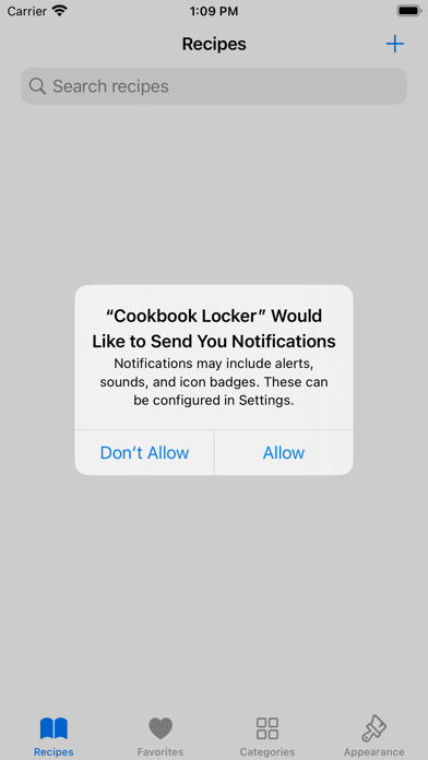 Cookbook Locker Screenshot