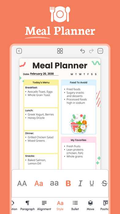 Daily Planner, Digital Journal Screenshot