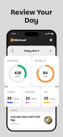 Michael: AI Calorie Tracker iPhone screenshot
