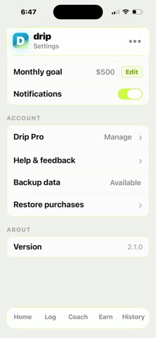 Drip Passive Income Tracker Screenshot 9 of 9