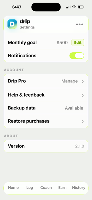Drip Passive Income Tracker Screenshot 9 of 9