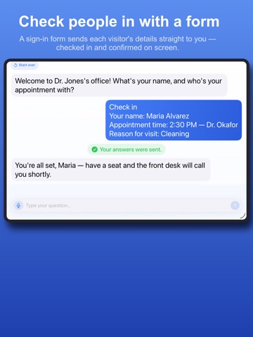 Hello Steve — AI Assistant iPad screenshot