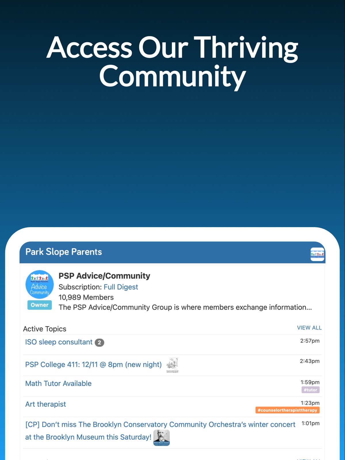 Park Slope Parents Groups App ipad screenshot 3