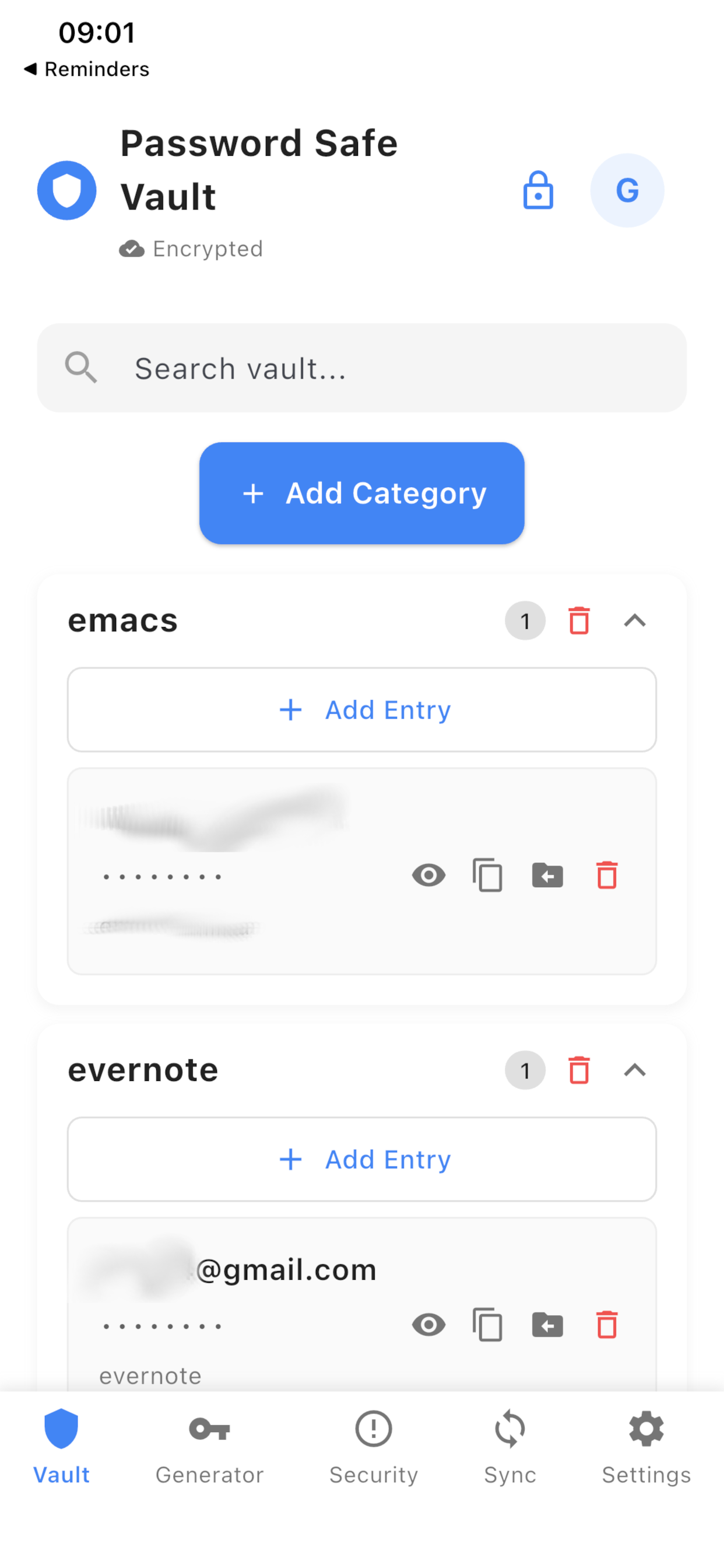 Password Safe Vault screenshot 2