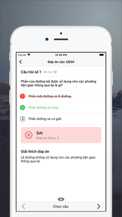 Screenshot 4 of 600 Câu Hỏi Ôn Thi GPLX 2025 App