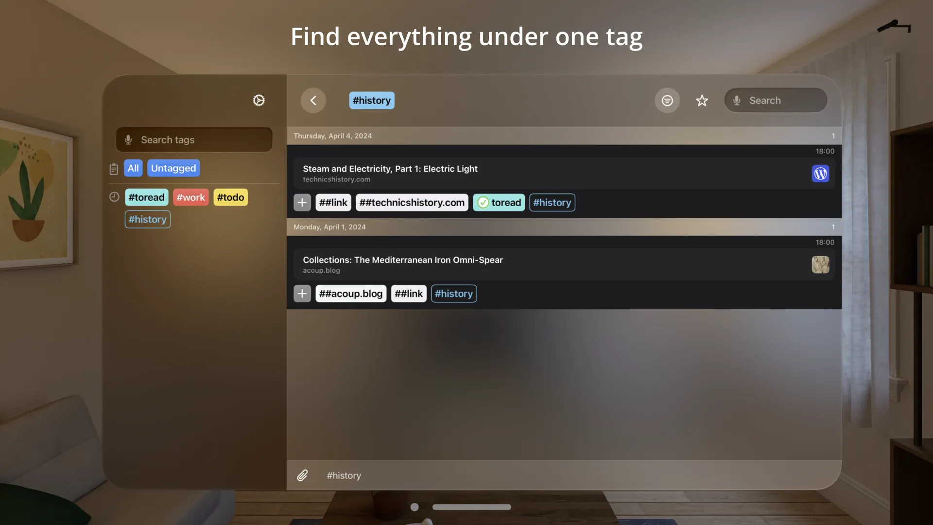 HashTagNotes: message yourself screenshot 2
