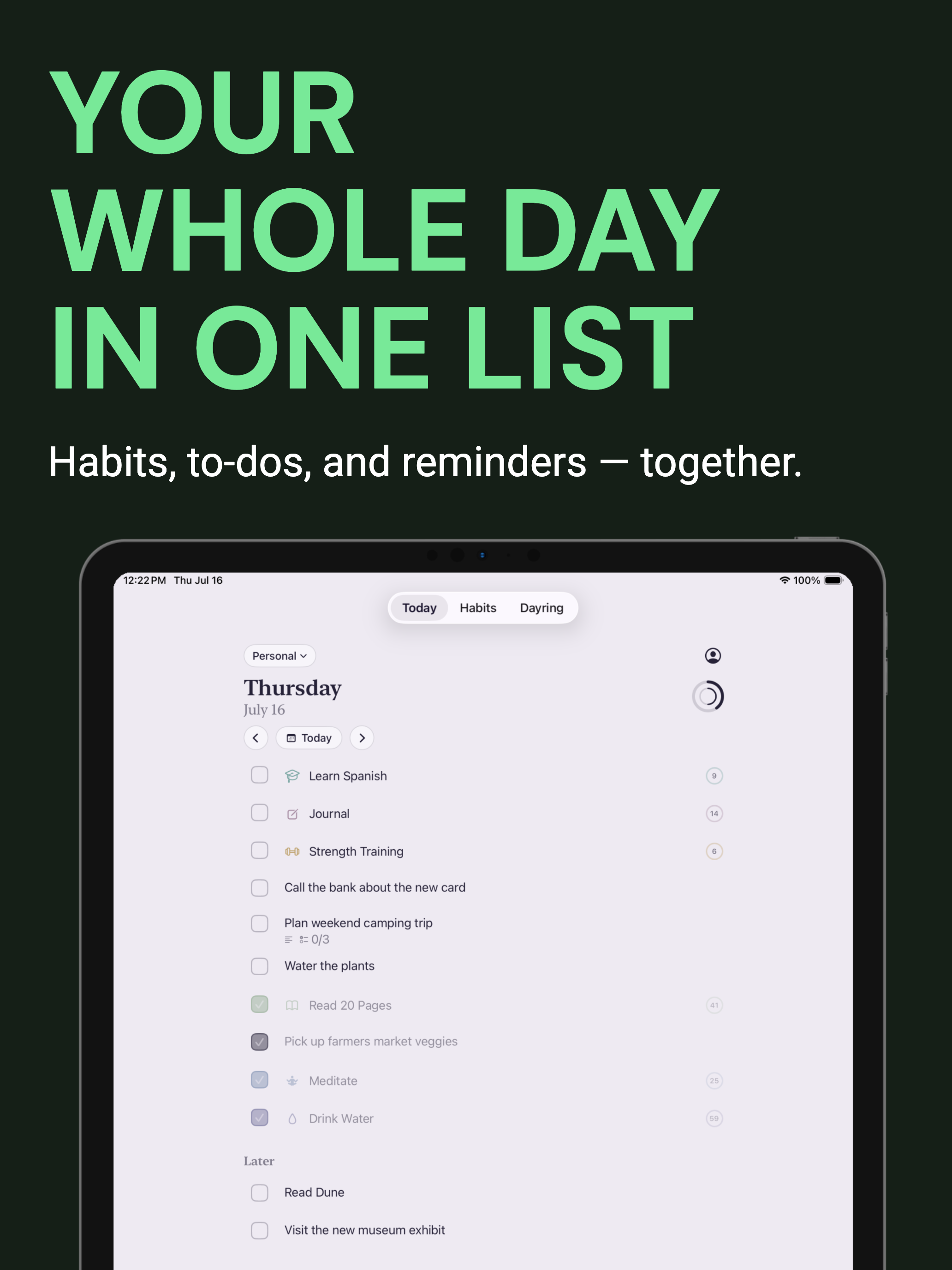 Dayring: Habit Tracker & To Do screenshot 5