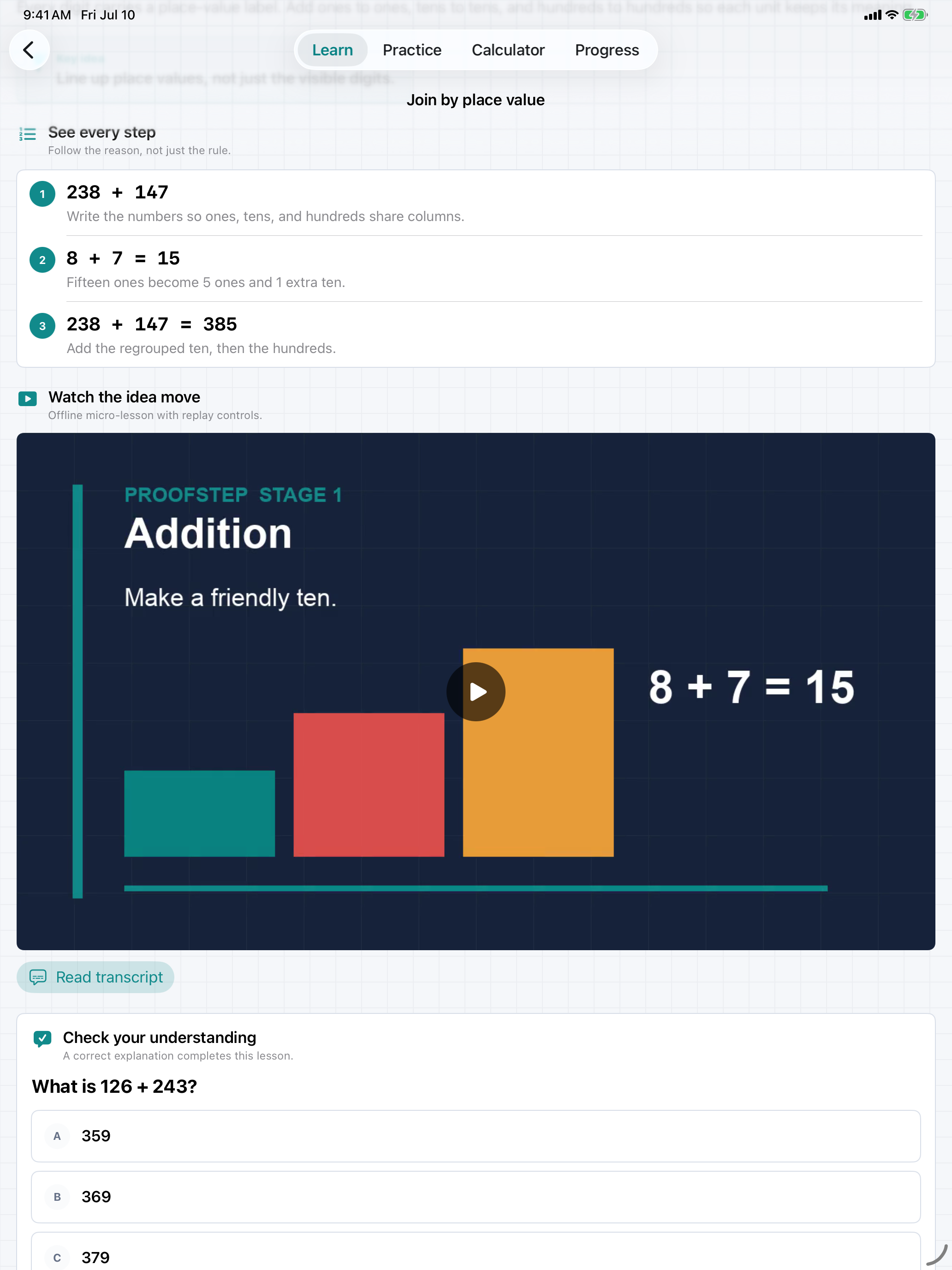 Proofstep: Learn & Calculate iPad screenshot 2 of 5