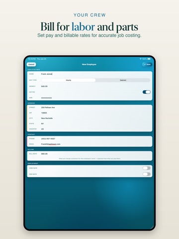 ServiceBoss: Jobs & Invoices iPad screenshot