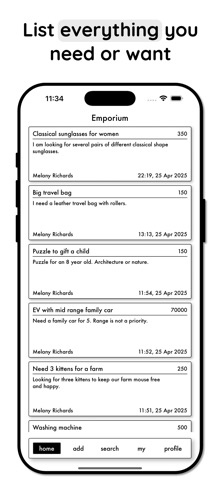 Emporium - list all your needs iPhone screenshot