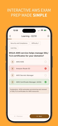 AWS Quiz Pro Screenshot 2 of 5