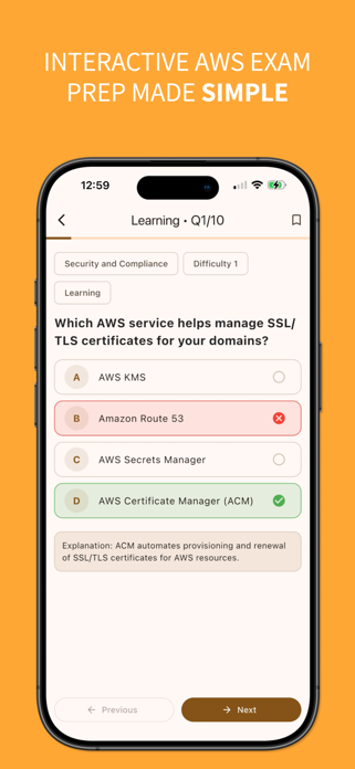 AWS Quiz Pro Screenshot 2 of 5