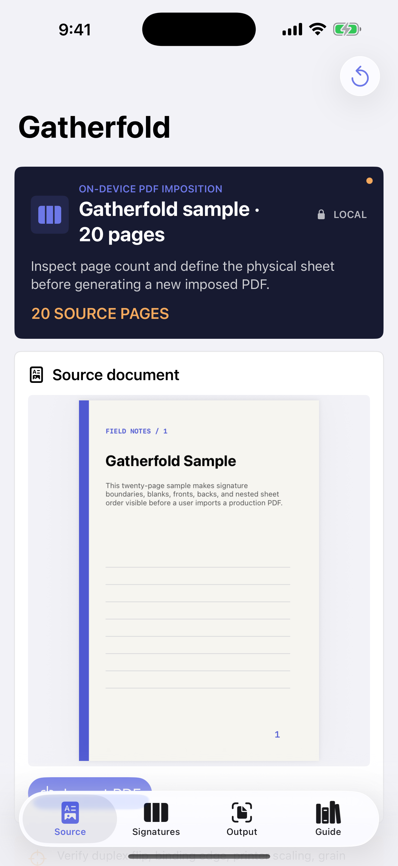 Gatherfold: PDF Imposer screenshot 1 of 4