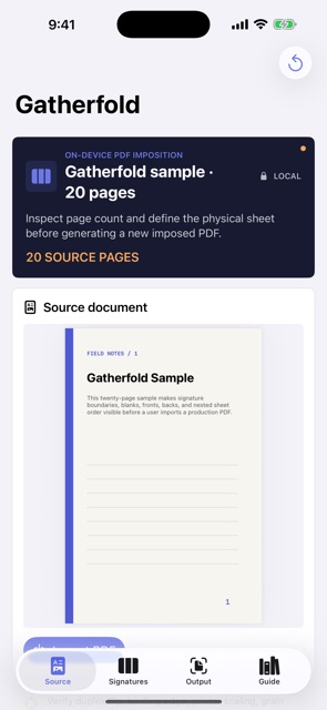 Gatherfold: PDF Imposer screenshot 1