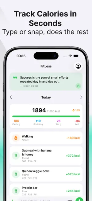 Calorie Tracker - FitLess screenshot 1