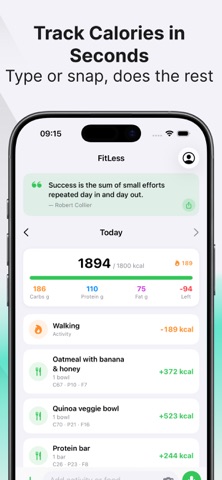 Calorie Tracker - FitLess Screenshot 1 of 3