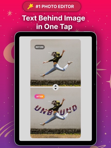 Meme Maker & Text Behind Pic iPad screenshot