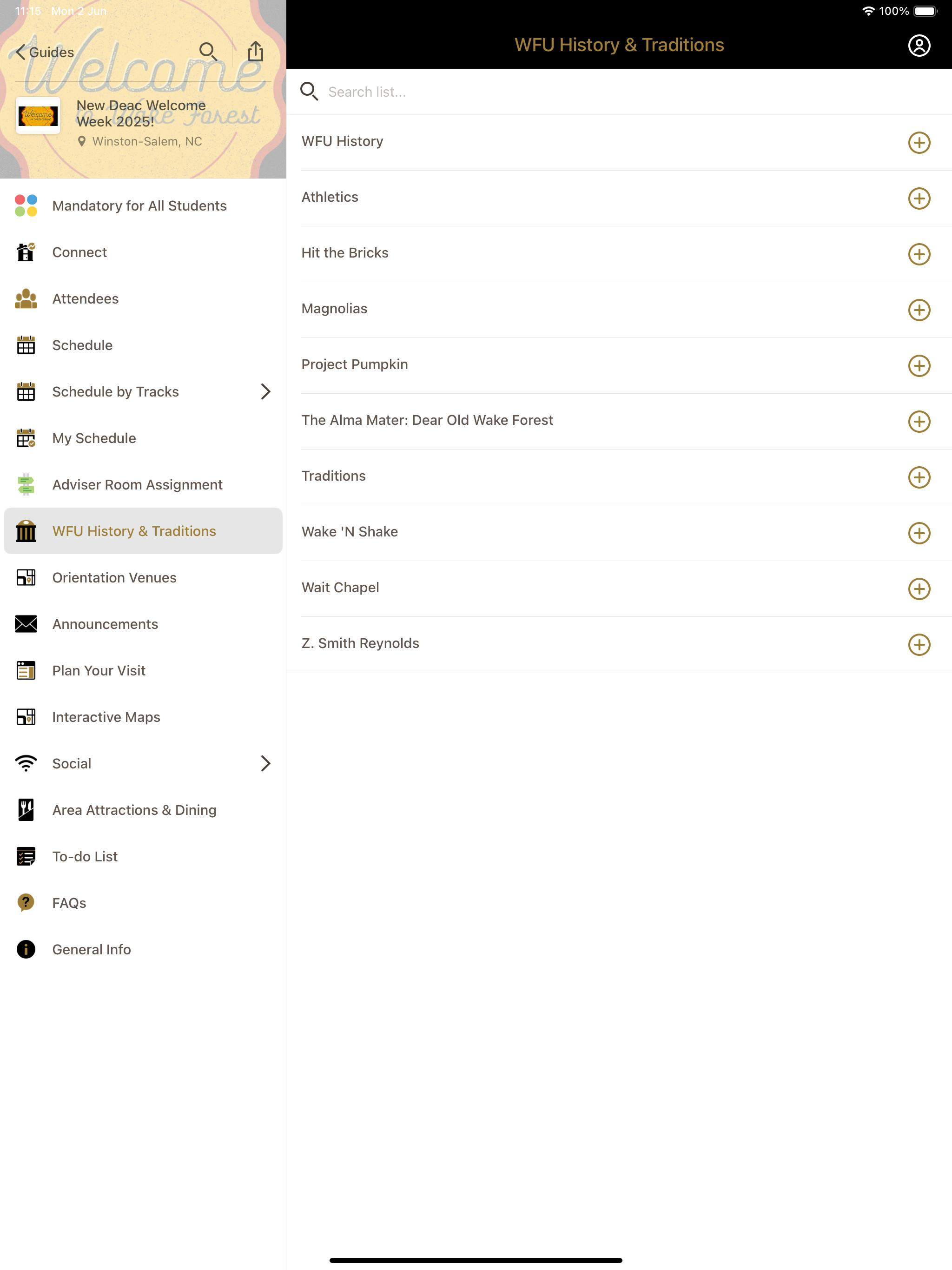 WFU Orientation Programs