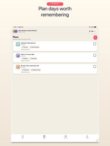 OtherHalf: Couple Goals iPad screenshot