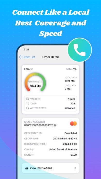 AirGo eSIM:Trip Data&Internet Screenshot