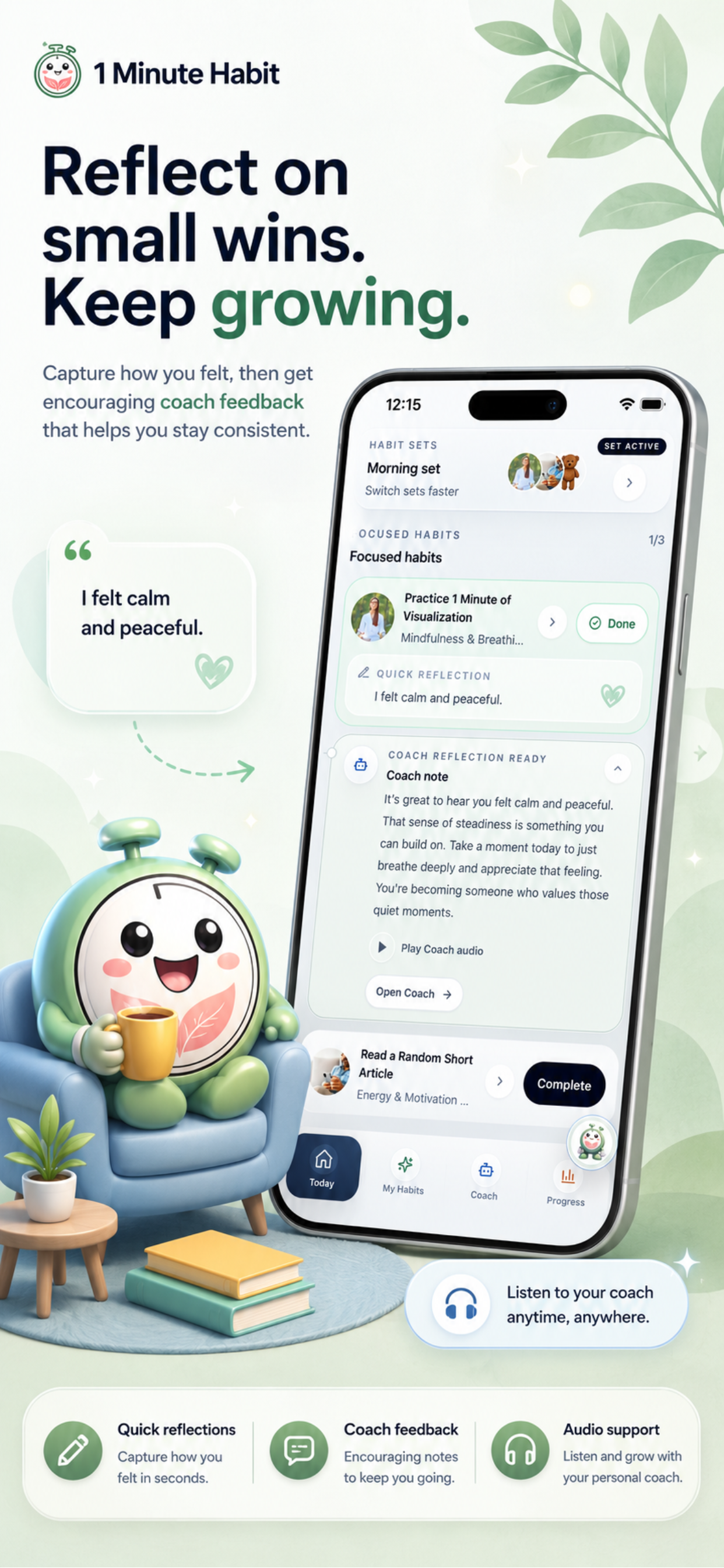 1 Minute Habit: AI Coach screenshot 2