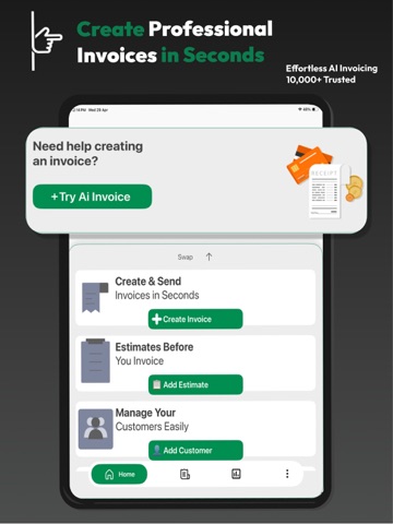 Digital Invoice Generator App iPad screenshot