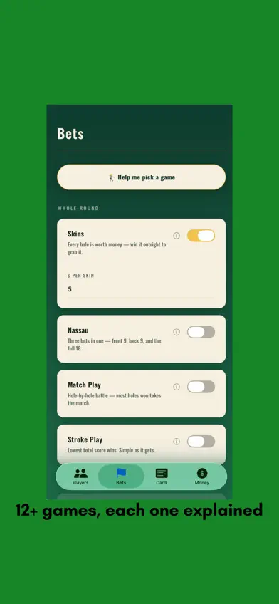 Honors Golf Bets screenshot 2