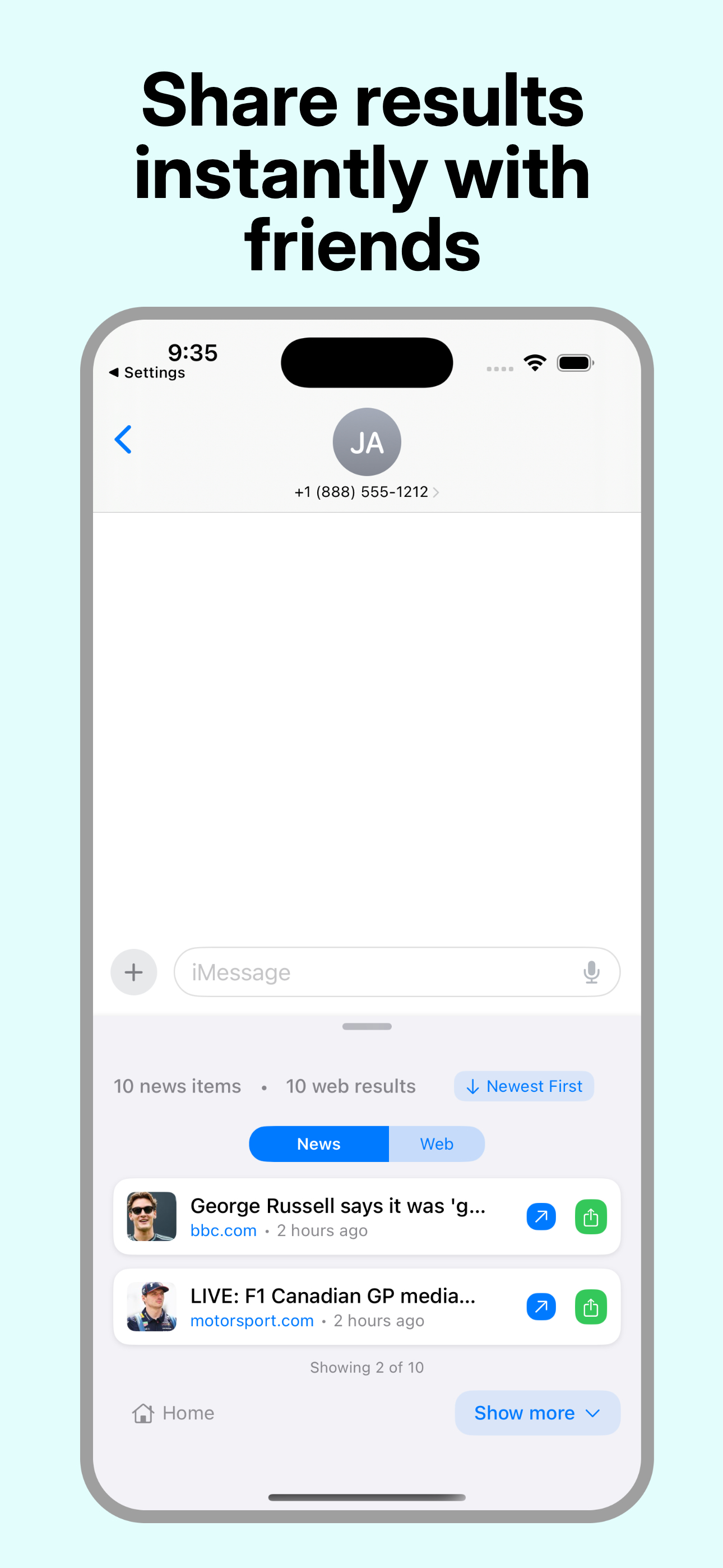 AI Search for iMessage