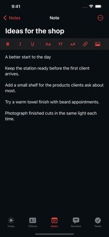 The Barber Notes App screenshot 3