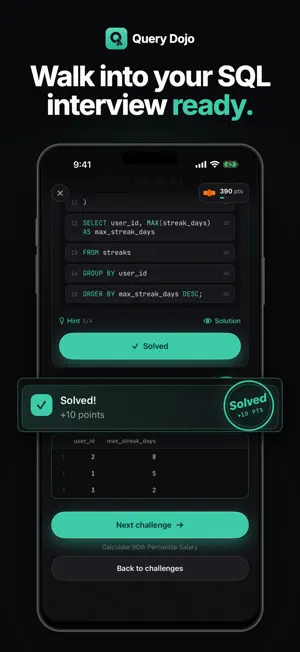 Query Dojo: SQL Practice screenshot 1